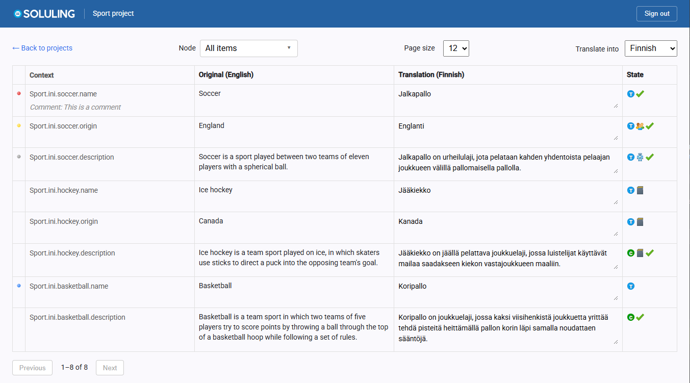 Soluling Translate Web UI