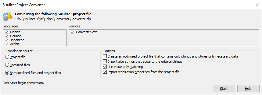 Sisulizer converter