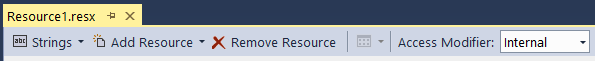 Resource file access modifier