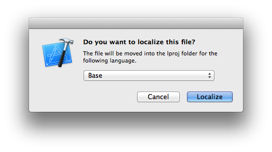 Localize base in XCode