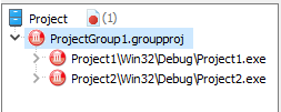 RAD Studio Group file in a project tree