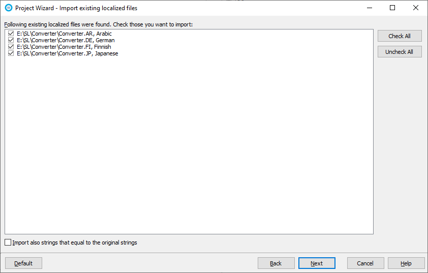 Import translations from exiting localized files