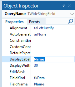 Database field caption