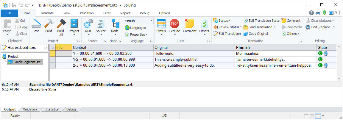 A subtitle project using segmentation